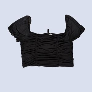 H&M DIVIDED black ruffled crop top